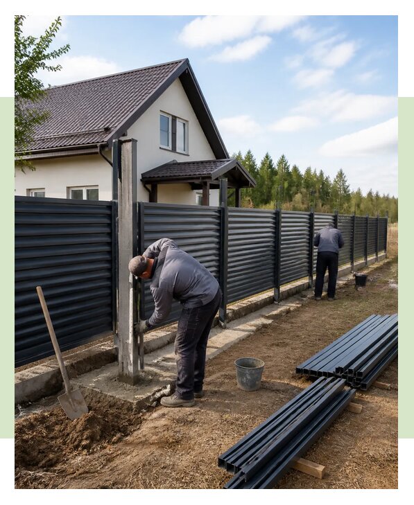 Строительство заборов под ключ с установкой в Крымске
